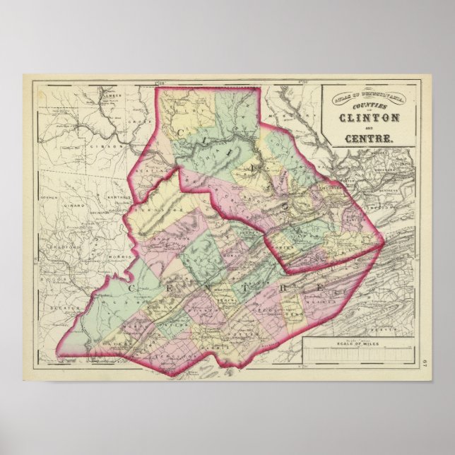 Poster Clinton, condados centrais (Frente)