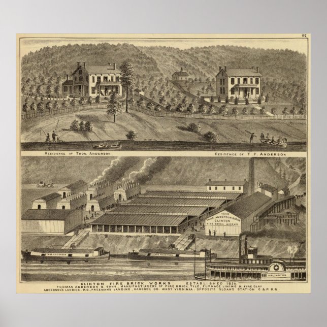 Pôster Clinton Fire Brick Works Anderson (Frente)