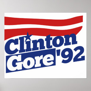 Poster Clinton Gore 92 - política retrô