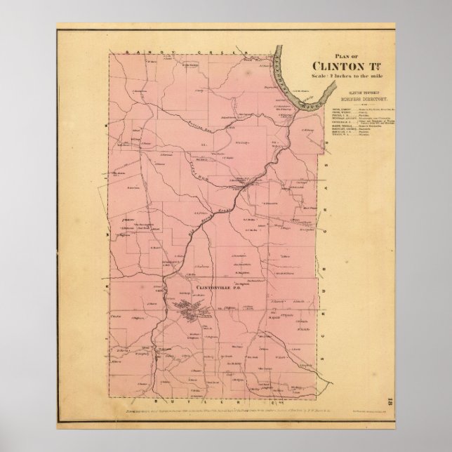 Pôster Clinton Township (Frente)