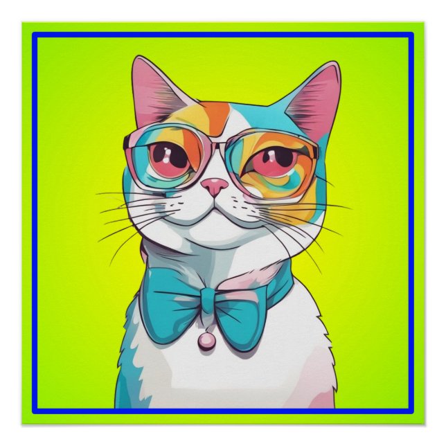 Pôster Clipart de Ilustração de Cat (Frente)