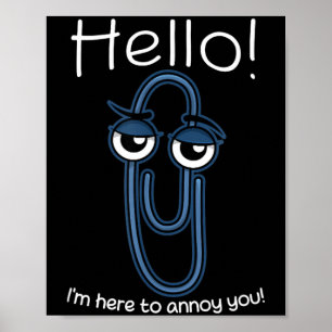 Poster Clipe de papel Clippy engraçado meme página nota s