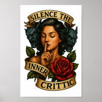 Clipe PNG de Tatuagem Crítica do Silêncio