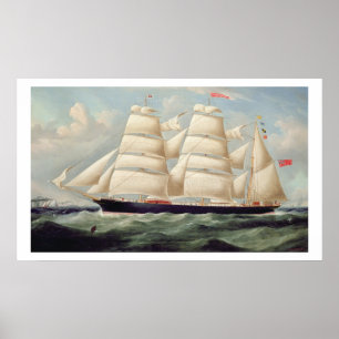 Poster Clipper Barque "Clendovey" (óleo na canvas)