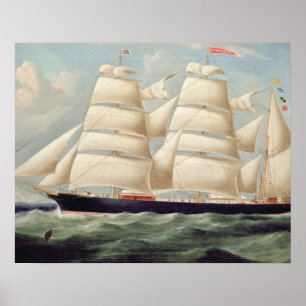 Poster Clipper Barque "Clendovey" (óleo na canvas)