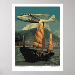 Poster Clipper chinês sobre Hong Kong 1935