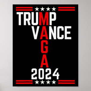Poster Clique em Trump Vance 2024 Retro Stripe Trump Jd V