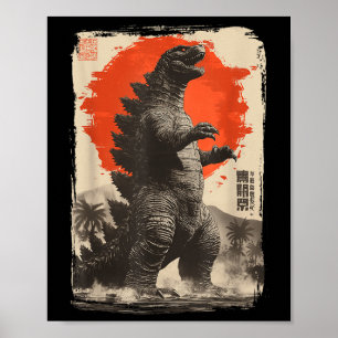 Poster Clique Retro Raro Arte Japonesa Kaiju Gigante