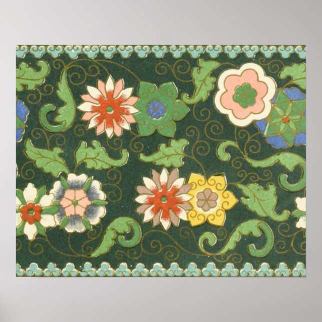 Pôster Cloisonte China Patter Asiático Oriental (Frente)