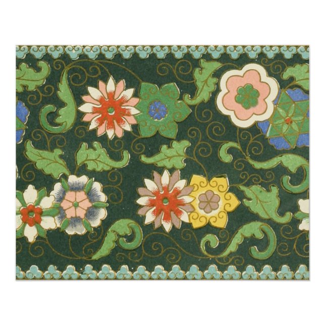 Pôster Cloisonte China Patter Asiático Oriental (Frente)