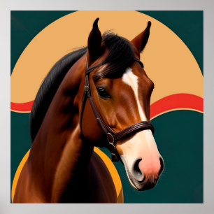 Poster Close-Up de um Cavalo Elegante