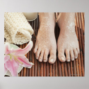 Pôster Close-up of womans feet having spa treatment