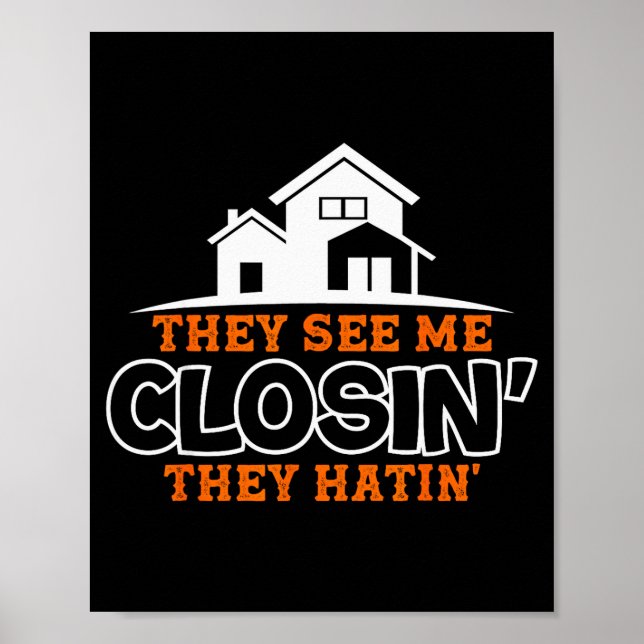 Poster Closing S Like A Boss Real Estate Funny Realtor  (Frente)