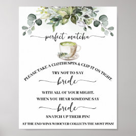 Poster Clothespin Eucalyptus Matcha Bridal Shower Game