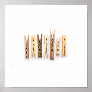Pôster "Clothespins de madeira "