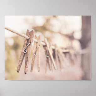 Pôster Clothespins em uma linha
