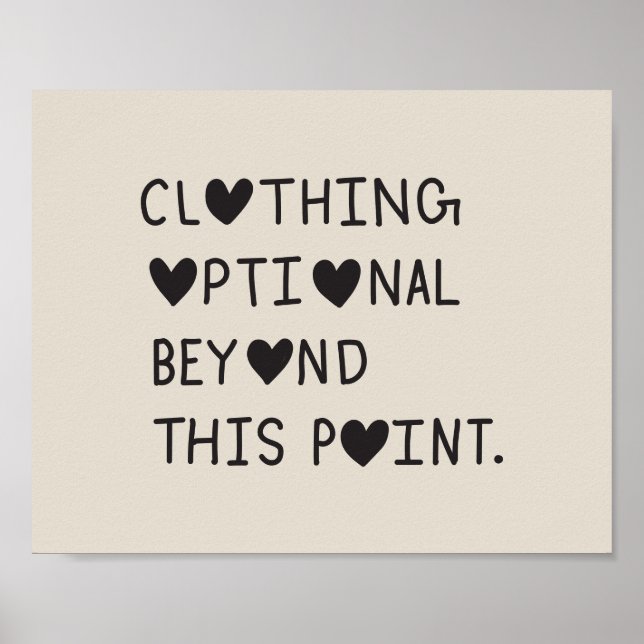 Poster Clothing Optional Beyond This Point (Frente)