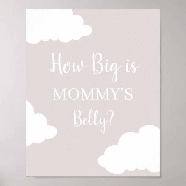 Poster Cloud How Big is Mamãe Belly (Frente)