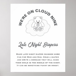 Poster Cloud Nine Chá de fraldas Late Night Fralda