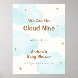 Poster Cloud Nine Nine, Cute Neutral, Chá de fraldas Bem-