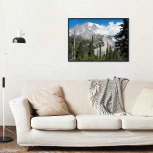 Pôster Cloud Passando Sobre O Monte Rainier Foto Glossy