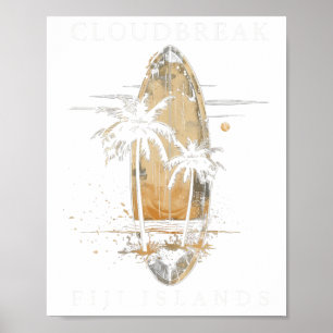 Poster Cloudbreak Ilhas Fiji Surf Vintage Surfe Surfando