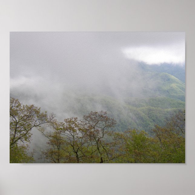 Pôster Clouds Amidst the Blue Ridge Mountains, NC (Frente)