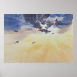 Poster Clouds Painting in Watercolor 