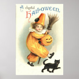 Poster Clown Black Cat Jack O Lantern Pumpkin