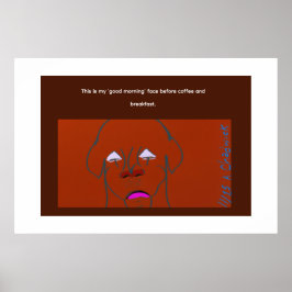 Poster Clown-Faced Dog Cartoon Sketch