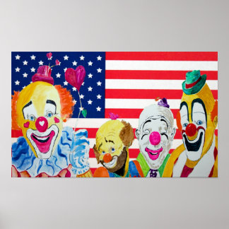 Pôster Clowns Love America Print