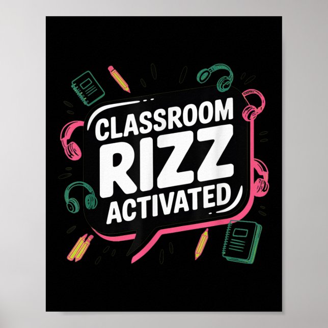 Poster Clroom Rizz Activated, Gen Z Alpha, Back To School (Frente)