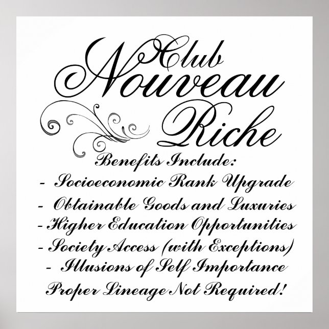 Pôster Club Nouveau Riche (Frente)