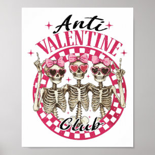Poster Clube Anti-Valentine Dia dos Namorados Engraçado V