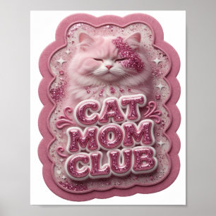 Poster Clube CAT MOM Rosa Crisp