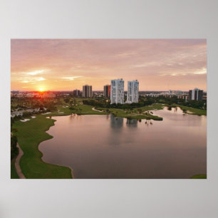 Pôster Clube Country ao pôr do sol, Aventura, Flórida