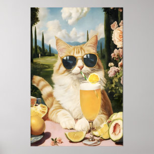 Poster Clube Country do Gato Engraçado Arte Impressa Feli