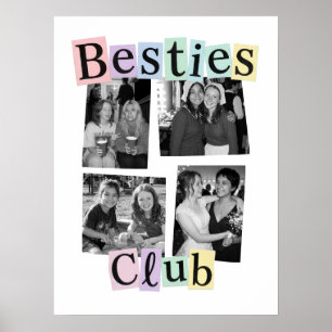 Poster Clube das Melhores Amigas Colagem de Quatro Fotos