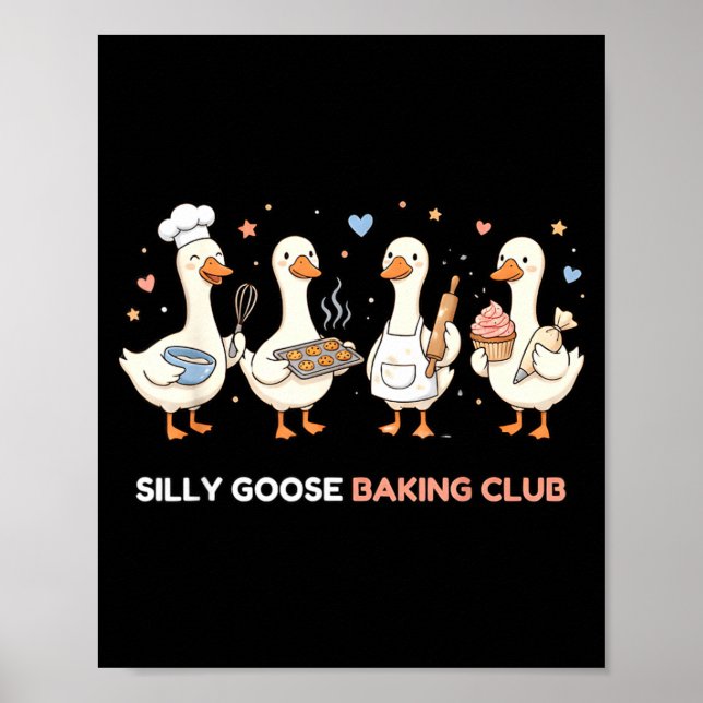 Poster Clube de Assar Ganso Mãe Divertida de Padeiro Chef (Frente)