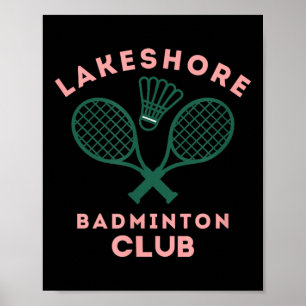 Poster Clube de Badminton da Costa do Lago Preppy Gráfico
