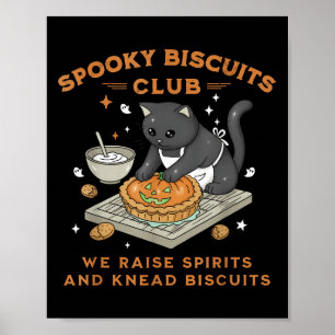 Poster Clube de Biscoitos Assustadores Gato Preto Abóbora