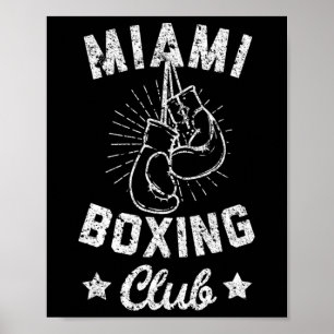 Poster Clube de Boxing em Miami - Luvas de Boxer em Vinta