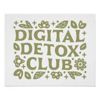 Pôster Clube de desintoxicação digital estética garota be
