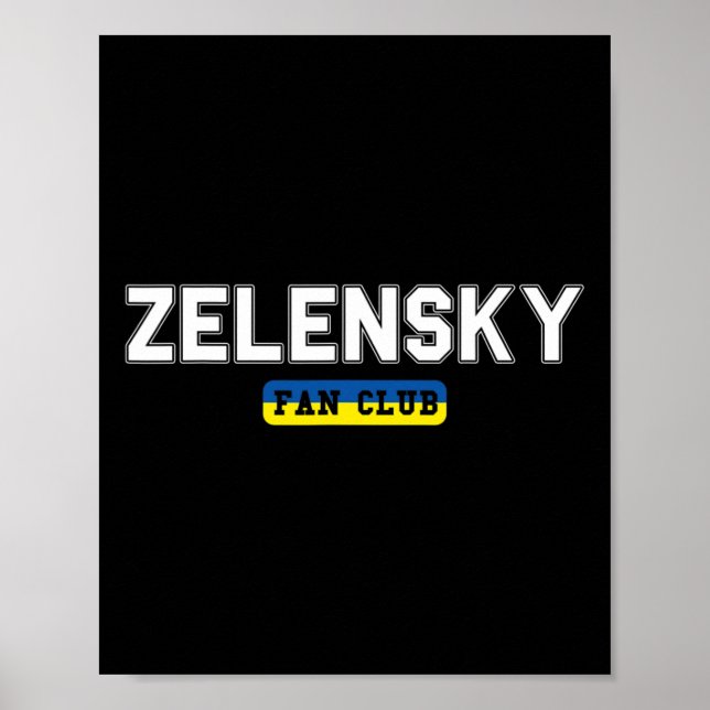 Poster Clube de Fãs de Zelensky Apoia a Ucrânia (Frente)