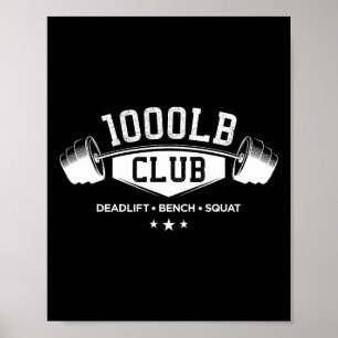 Poster Clube de Levantamento de Peso de 1000 Libras Acade
