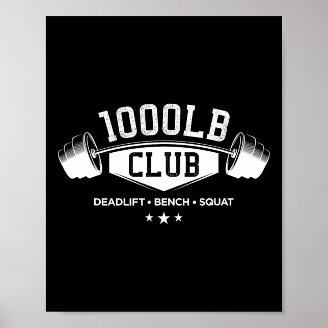 Poster Clube de Levantamento de Peso de 1000 Libras Acade (Frente)