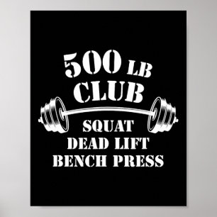 Poster Clube de Levantamento de Peso de 500 Libras Academ