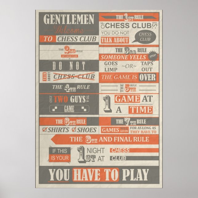 Poster Clube de Luta x Chess Club (Frente)