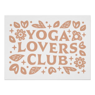 Pôster Clube de meninas amantes de yoga grupo bege estéti