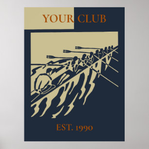 Poster Clube de Remo Vintage Retro Personalizado